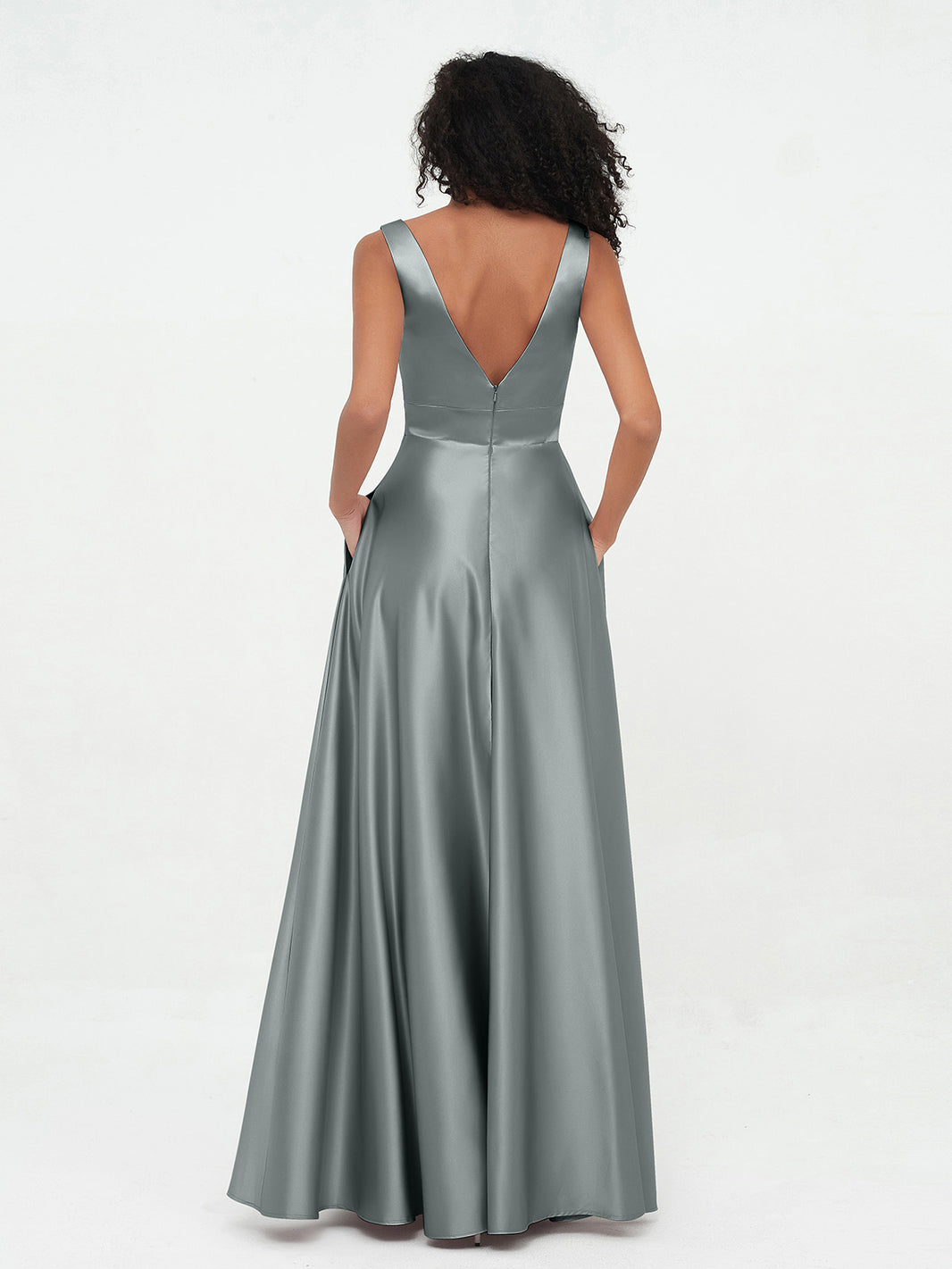 anthropologie black bridesmaid dresses Chiffon V-Neck Sleeveless Bridesmaid Dress| Plus Size