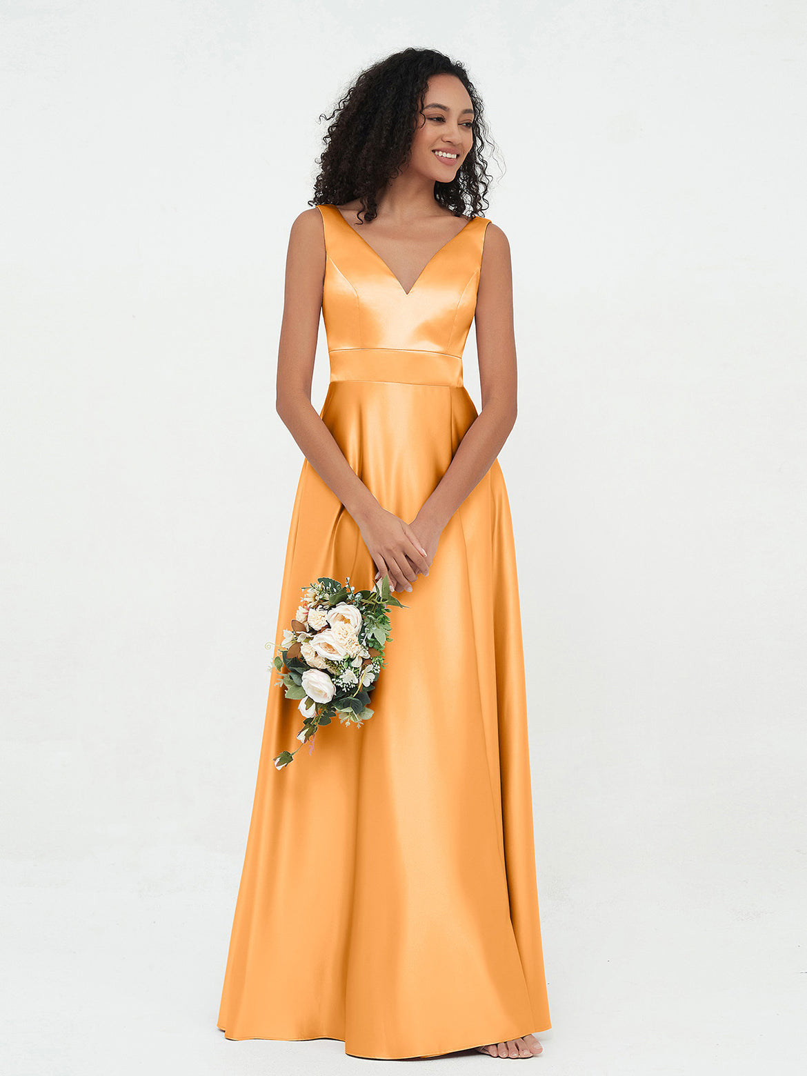 tangerine tango bridesmaid dresses BABARONI Halter Neckline Sheath Satin Prom Dress Tangerine Plus Size, Tangerine / US18