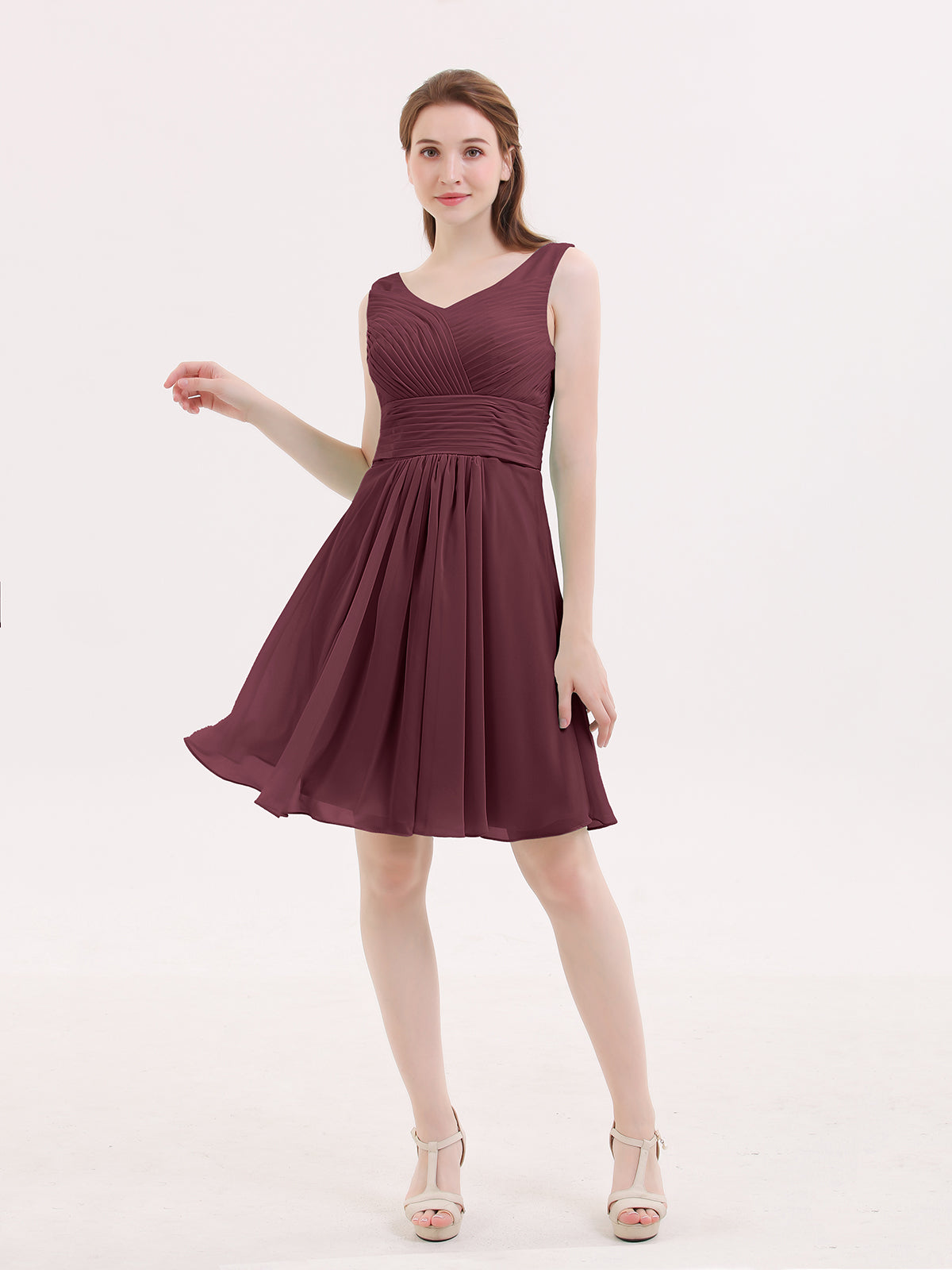 Short burgundy clearance bridesmaid dresses