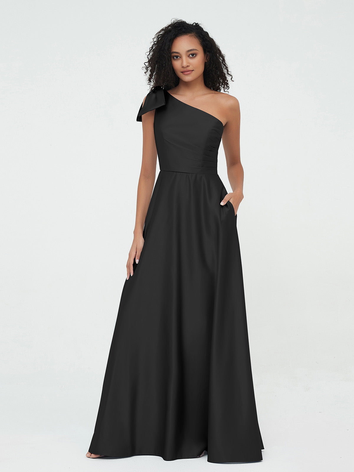 Black flowy bridesmaid dresses hotsell