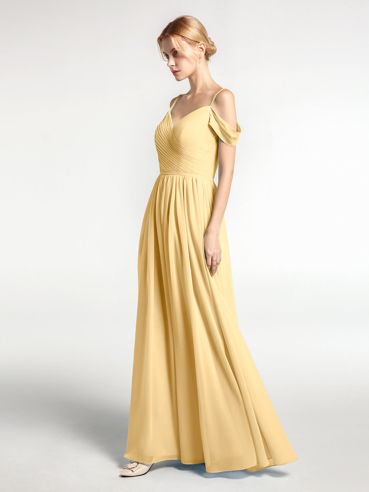 Spaghetti strap chiffon bridesmaid on sale dress