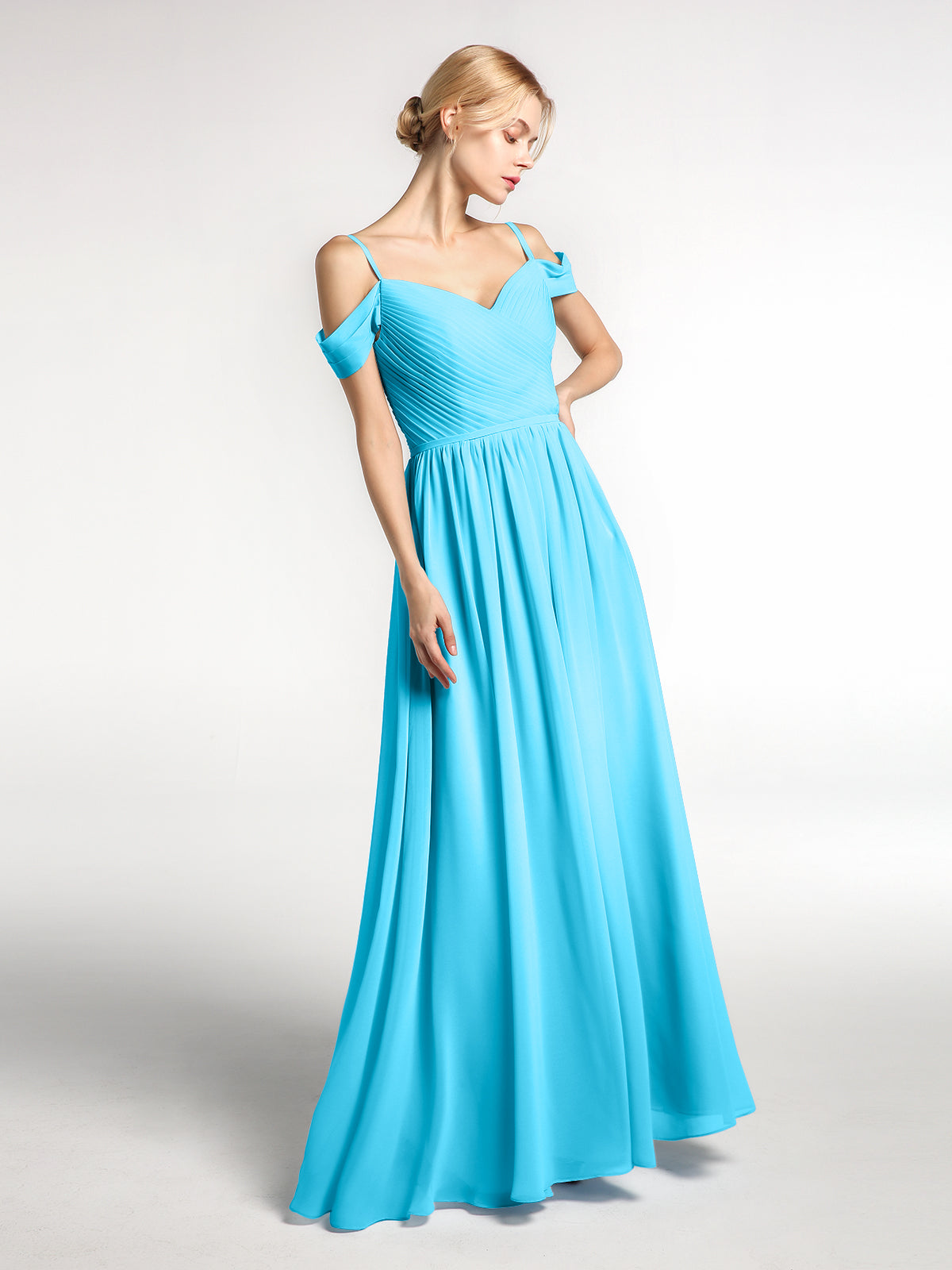 Chiffon Bridesmaid Dresses with Spaghetti Strap Pool Plus Size