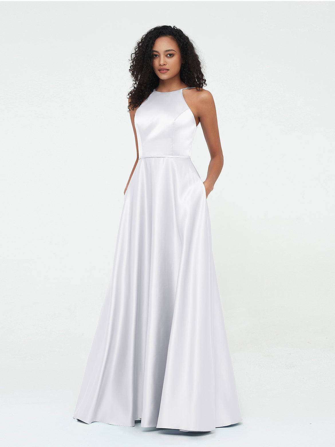 white bridesmaid dresses uk Mismatched White Sexy Side Slit Mermaid Soft Satin Long Bridesmaid Dre –  chicsewuk