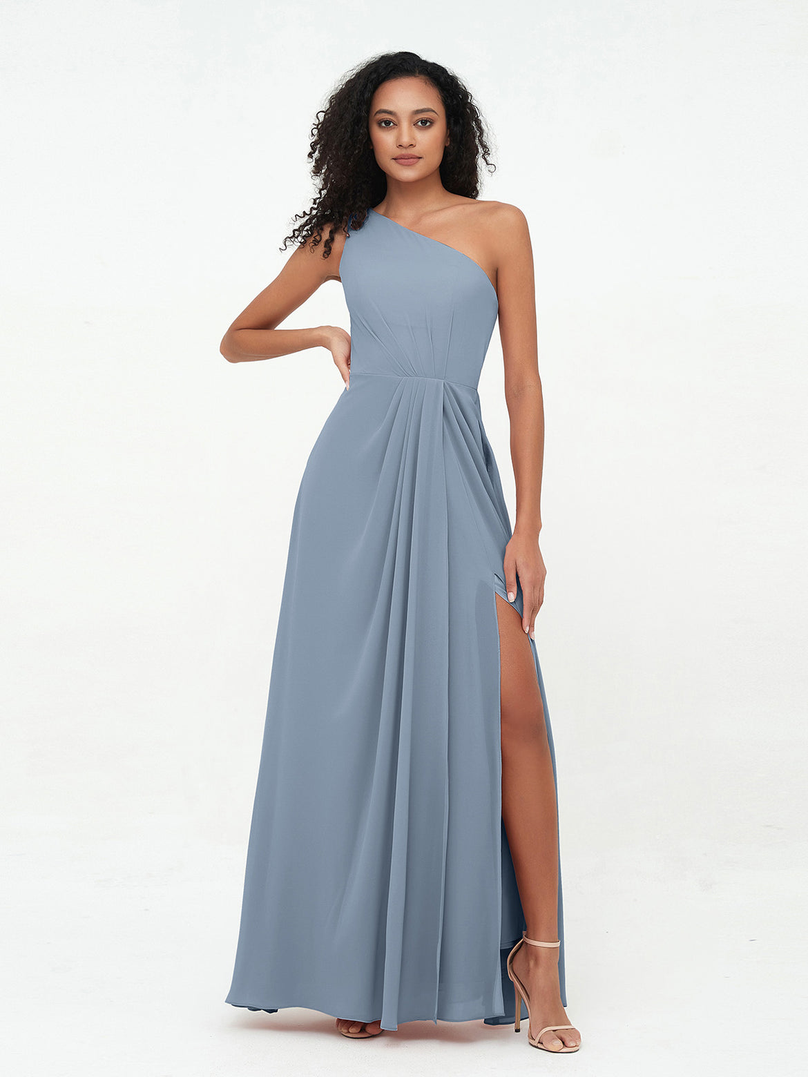 bridesmaid dresses for abroad Lily Lilac Laced Buttoned Back With Tie At Waist Bridesmaids Dress main image 1
