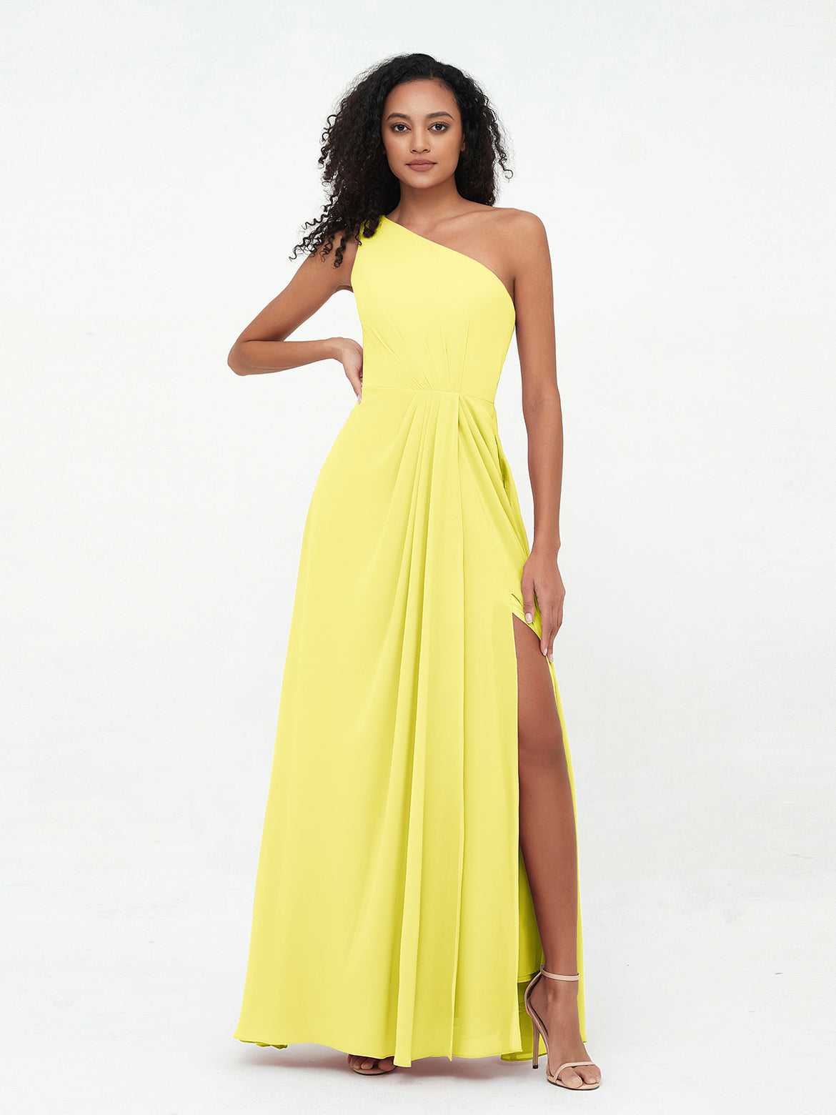 asos lemon bridesmaid dress Ladivine 7469 Size 20,22 Royal Long Bridesmaids Dress Simple Slit Satin Formal V Neck A Line Evening Gown 22 / Royal