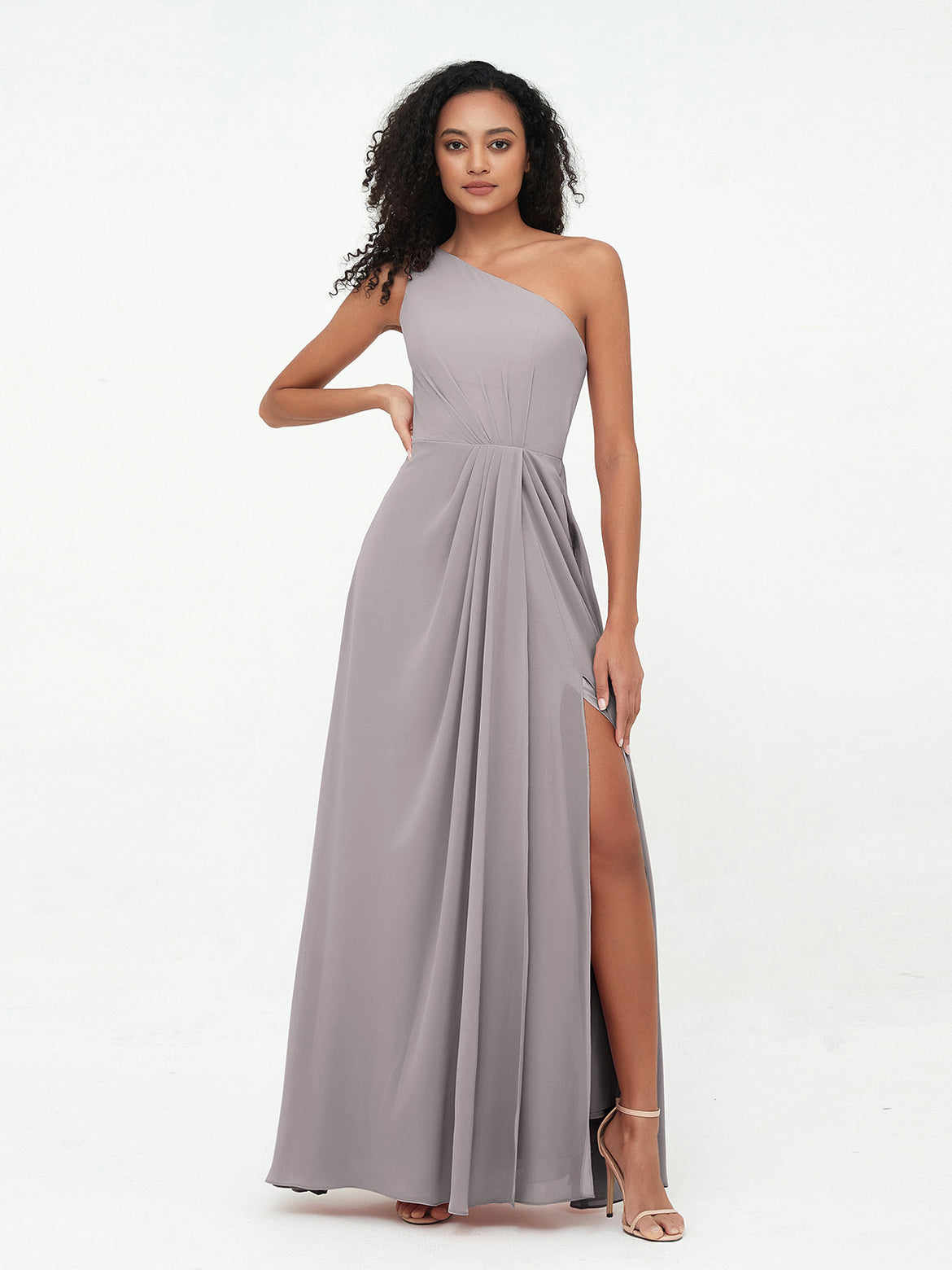 outdoor winter wedding bridesmaid dresses Rustic Cap Sleeve Mermaid Dark Grey Sequin Bridesmaid Dresses main image 1