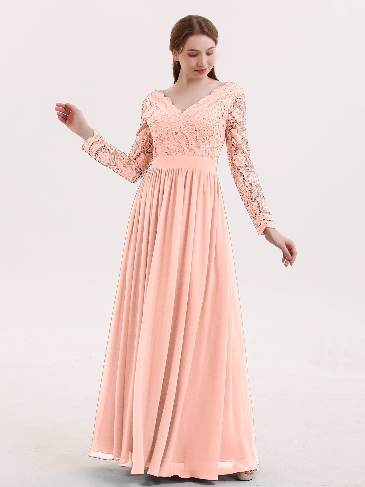 Long sleeve 2024 chiffon dress uk