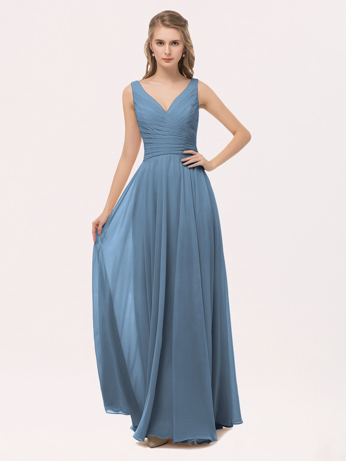 princess polly baby blue dress Lysandra Satin Midi Dress in Iris Blue main image 1