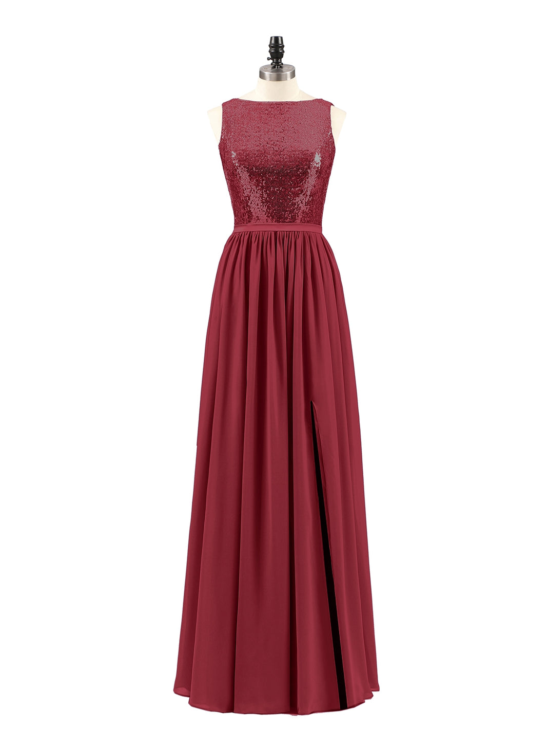 BABARONI Sequin Burgundy Bridesmaid Dresses A-line Bateau Sleeveless Floor-length BABARONI UK BABARONI Sequin Burgundy Bridesmaid Dresses A-line Bateau Sleeveless Floor-length BABARONI UK